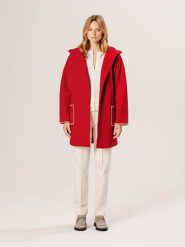 Rodier Wełniany płaszcz w kolorze czerwonym rozmiar: L. Czerwone płaszcze damskie Rodier, l, bez wzorów, z tkaniny, bez kaptura. Za 404.99 zł.