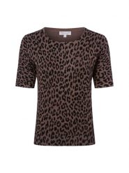 Marie Lund Damska koszulka z dzianiny Kobiety brązowy wzorzysty, XXL. Brązowe koszulki damskie Marie Lund, xxl, bez wzorów, z dzianiny, bez kołnierzyka, bez ramiączek. Za 159.95 zł.