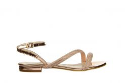 Sandały Bayla-187 1719 Rose 187031, Różowe złoto, Skóra ekologiczna - 37. Żółte sandały damskie Bayla, bez wzorów, z lakierowanej skóry, bez obcasa, na obcasie, bez zapięcia. W wyprzedaży za 179.10 zł.