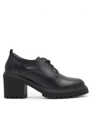 Lasocki Półbuty WB-MILVA-01C Czarny. Czarne półbuty damskie Lasocki, bez wzorów, ze skóry, bez obcasa, na obcasie, bez zapięcia. Za 249.99 zł.