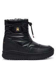 Tommy Hilfiger Śniegowce Loki T3AD-35206-1474 S Czarny. Czarne kozaki dziewczęce Tommy Hilfiger, bez wzorów, z materiału, bez obcasa, bez zapięcia. Za 559.99 zł.