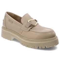 Beżowe Półbuty Nessi Eleganckie Buty Damskie. Brązowe półbuty damskie Nessi, na wiosnę, bez wzorów, z jeansu, bez obcasa, bez zapięcia. Za 469.00 zł.