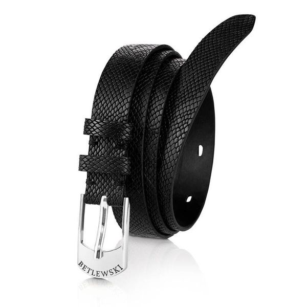 Pasek damski BETLEWSKI Czarny 80. Czarne paski damskie Betlewski, bez wzorów, ze skóry. Za 69.00 zł.