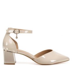 Czółenka Lasocki. Białe czółenka damskie Lasocki, bez wzorów, bez obcasa. Za 159.99 zł.