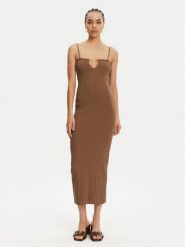JACQUEMUS Sukienka dzianinowa 24E241KN358-2355 Brązowy Regular Fit. Brązowe sukienki damskie JACQUEMUS, bez wzorów, z dzianiny, bez ramiączek. Za 2,329.00 zł.