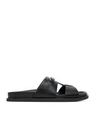 Nine West Klapki CEO-JDNW-05 Czarny. Czarne klapki damskie Nine West, bez wzorów, ze skóry, bez obcasa, bez zapięcia. Za 169.99 zł.