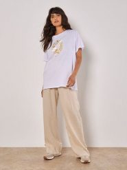 Apricot Koszulka w kolorze białym rozmiar: L. Białe bluzki damskie Apricot, l, bez wzorów, z bawełny, bez kołnierzyka, bez ramiączek. Za 43.99 zł.