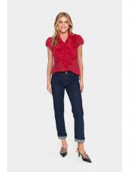 SAINT TROPEZ Bluzka w kolorze czerwonym rozmiar: M. Czerwone bluzki damskie Saint Tropez, m, bez wzorów, bez kołnierzyka, bez ramiączek. Za 139.95 zł.