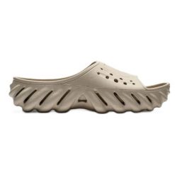 Klapki Crocs Echo Slide Elephant 208170-160 beżowy. Brązowe klapki damskie bez wzorów, bez obcasa, bez zapięcia. Za 408.30 zł.