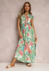 Zielona Sukienka Dilney. Zielone sukienki damskie Renee, z aplikacjami, z tkaniny, boho, bez ramiączek. W wyprzedaży za 52.49 zł.