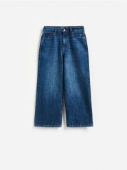 Jeansy culotte - granatowy. Niebieskie jeansy damskie Reserved. Za 129.99 zł.