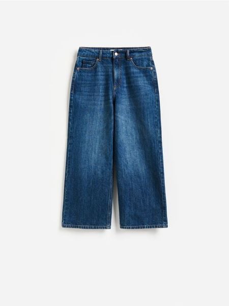 Jeansy culotte - granatowy. Niebieskie jeansy damskie Reserved. Za 129.99 zł.