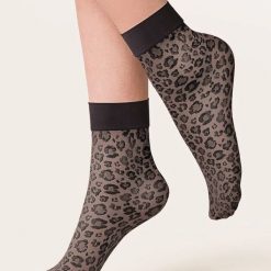 Skarpetki CATY w panterkę Gabriella 1 para nero. Czarne skarpetki damskie Gabriella, bez wzorów, z bawełny. Za 16.90 zł.