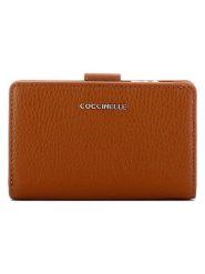 COCCINELLE Skórzany portfel w kolorze jasnobrązowym - 13 x 9 cm rozmiar: onesize. Brązowe portfele damskie Coccinelle, bez wzorów, z materiału. Za 368.95 zł.