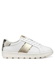 Geox Sneakersy D Spherica Ecub-1 D55WEA 09BBN C1327 Biały. Białe obuwie sportowe damskie Geox, ze skóry, bez zapięcia. Za 399.99 zł.