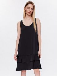 Liu Jo Beachwear Sukienka koktajlowa VA3101 T3416 Czarny Relaxed Fit. Czarne sukienki damskie Liu Jo Beachwear, bez wzorów, z syntetyku, wizytowe, bez ramiączek. Za 799.99 zł.