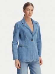 Marella Marynarka Emme by Marella Teca 2615041021 Niebieski Regular Fit. Niebieskie marynarki i żakiety damskie Marella, bez wzorów, z bawełny. Za 459.99 zł.