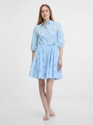 Orsay Sukienka w kolorze błękitnym rozmiar: 44. Niebieskie sukienki damskie Orsay, bez wzorów, z bawełny, bez ramiączek. Za 100.99 zł.