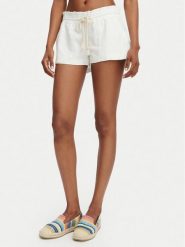 Roxy Szorty materiałowe Oceanside ARJNS03007 Biały Regular Fit. Białe szorty damskie Roxy, bez wzorów, ze lnu. Za 169.99 zł.