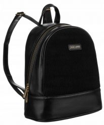 Plecak damski David Jones 6877-3 czarny. Czarne plecaki David Jones, bez wzorów, ze skóry. Za 137.99 zł.