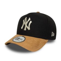 Czapka typu snapback New Era New York Yankees Suede E-Frame. Czarne czapki z daszkiem damskie New Era, bez wzorów. Za 187.50 zł.