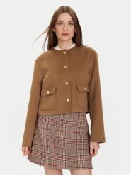 Tommy Hilfiger Kurtka przejściowa WW0WW47446 Beżowy Regular Fit. Brązowe kurtki damskie Tommy Hilfiger, bez wzorów, z syntetyku, bez kaptura. Za 1,079.00 zł.