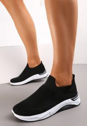 Czarne Buty Sportowe Przed Kostkę ze Skarpetkową Cholewką Libbita. Czarne obuwie sportowe casual damskie Renee, bez zapięcia. Za 39.99 zł.