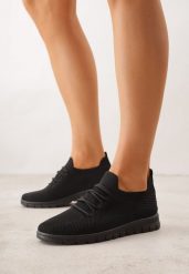Czarne Sznurowane Buty Sportowe Sneakersy z Siateczki Caeolea. Czarne obuwie sportowe casual damskie Born2be, z jeansu, na fitness i siłownię. Za 59.99 zł.