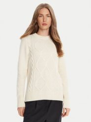 Barbour Sweter Burne Crew LKN1572WH51 Écru Regular Fit. Swetry klasyczne damskie Barbour, z bawełny, bez kołnierzyka. Za 469.99 zł.