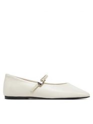 Calvin Klein Baleriny Ballerina New Buckle - Lth HW0HW02483 Beżowy. Brązowe balerinki damskie Calvin Klein, bez wzorów, ze skóry. Za 489.99 zł.