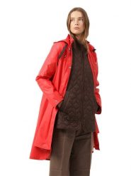 Ilse Jacobsen Płaszcz przeciwdeszczowy w kolorze czerwonym rozmiar: 36. Czerwone płaszcze damskie Ilse Jacobsen, bez wzorów, bez kaptura. Za 202.45 zł.