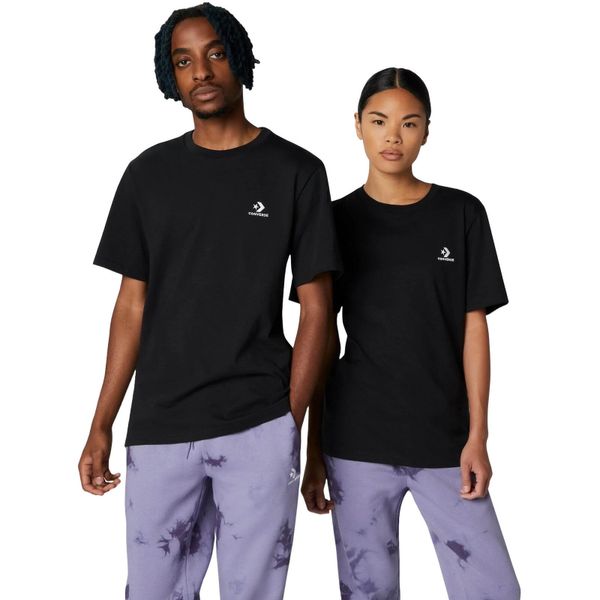 Koszulka Converse Go To Embroidered Star Chevron Standard Fit T Shirt. Czarne koszulki damskie Converse, xs, bez wzorów, z bawełny, bez kołnierzyka, bez ramiączek. Za 190.00 zł.