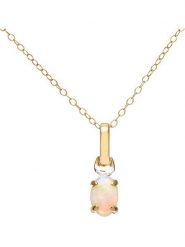 Revoni Złoty naszyjnik z zawieszką - dł. 46 cm rozmiar: onesize. Żółte naszyjniki damskie Revoni, z opalem, złote. Za 494.45 zł.