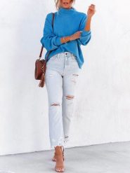 Milan Kiss Sweter w kolorze niebieskim rozmiar: S. Niebieskie swetry klasyczne damskie Milan Kiss, s, bez kołnierzyka. Za 173.60 zł.