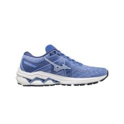 Buty do biegania damskie Mizuno WaveInspire18. Niebieskie obuwie sportowe damskie Mizuno, bez zapięcia, do biegania. Za 349.44 zł.