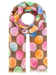 Zwillingsherz Szal "Colorful dots" w kolorze brązowym ze wzorem - 180 x 98 cm rozmiar: onesize. Brązowe szaliki damskie Zwillingsherz, bez wzorów, z materiału. Za 104.95 zł.