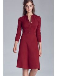 Nife Sukienka w kolorze bordowym rozmiar: 36. Czerwone sukienki damskie Nife, bez wzorów, bez ramiączek. Za 118.28 zł.