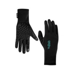 Rękawiczki damskie Rab Power Stretch Contact Grip Glove. Czarne rękawiczki damskie RAB, bez wzorów. Za 167.99 zł.