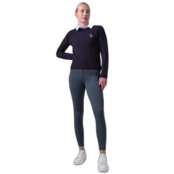 Sweter z dzianiny z logo dla kobiet PS of Sweden. Niebieskie swetry klasyczne damskie PS OF SWEDEN, na zimę, z dzianiny, bez kołnierzyka. Za 576.50 zł.