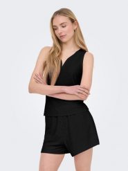 ONLY Bluzka w kolorze czarnym rozmiar: S. Czarne bluzki damskie Only, s, bez wzorów, bez kołnierzyka, bez ramiączek. Za 61.89 zł.