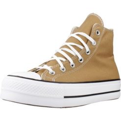 Kapcie CONVERSE CHUCK TAYLOR ALL STAR PLATFORM Brązowy. Brązowe kapcie damskie Converse, z tkaniny. W wyprzedaży za 352.15 zł.