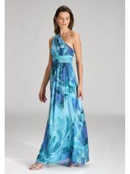 SWING Sukienka w kolorze turkusowo-niebieskim rozmiar: 46. Niebieskie sukienki damskie Swing, bez wzorów, bez ramiączek. Za 347.99 zł.