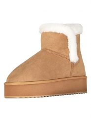 Geographical Norway Botki zimowe "Oslo" w kolorze jasnobrązowym rozmiar: 39. Brązowe botki damskie Geographical Norway, na zimę, z futra, bez obcasa, bez zapięcia. Za 105.38 zł.