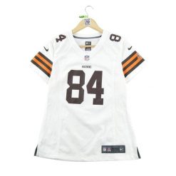 Koszulka NFL Cleveland Browns dla kobiet. Białe bluzki damskie Nike, l, bez wzorów, sportowe, bez kołnierzyka, bez ramiączek. Za 170.36 zł.