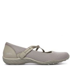 Baleriny Skechers. Brązowe balerinki damskie Skechers, bez wzorów. Za 299.99 zł.