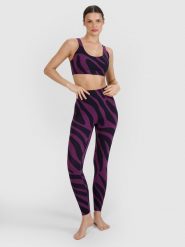 4F Legginsy do jogi i pilatesu szybkoschnące damskie - fioletowe S. Fioletowe legginsy damskie 4F, s, bez wzorów, z dzianiny. W wyprzedaży za 99.99 zł.