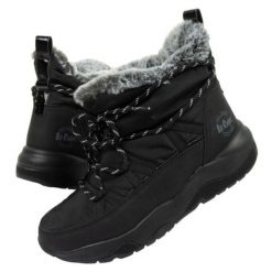 Buty Lee Cooper LCJ-24-03-3063L czarne. Czarne śniegowce damskie z materiału, przed kolano. Za 329.02 zł.