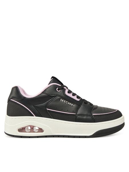 Skechers Sneakersy 177710/BKLP Czarny. Czarne obuwie sportowe damskie Skechers, ze skóry, bez zapięcia. Za 219.99 zł.
