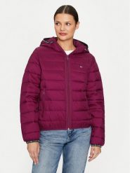 Tommy Jeans Kurtka zimowa Tape DW0DW18308 Czerwony Regular Fit. Czerwone kurtki damskie Tommy Jeans, na zimę, xs, bez wzorów, z jeansu, bez kaptura. Za 629.99 zł.