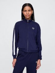 GAP Bluza w kolorze granatowym rozmiar: L. Niebieskie bluzy damskie GAP, l, bez wzorów, bez kaptura. Za 118.56 zł.